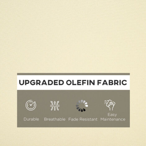 Outsunny Outdoor Seat and Back Cushion Set,Olefin Patio Chair Cushion Beige