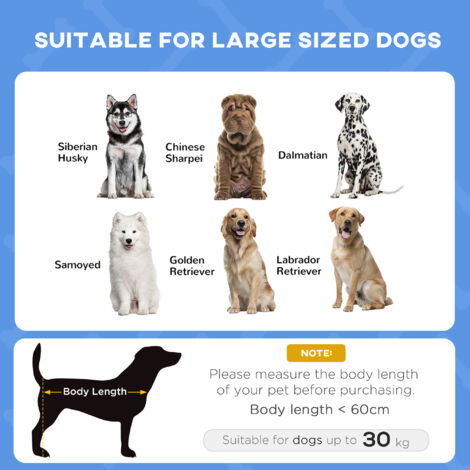 PawHut Raised Dog Bed Waterproof Elevated Pet Cot for Medium Dogs 76 x 61 x 73cm Blue