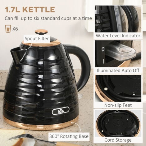 Rose gold kettle shop and toaster set