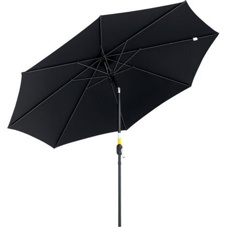 Outsunny 3(m) Patio Umbrella Outdoor Sunshade Canopy w/ Tilt & Crank Black