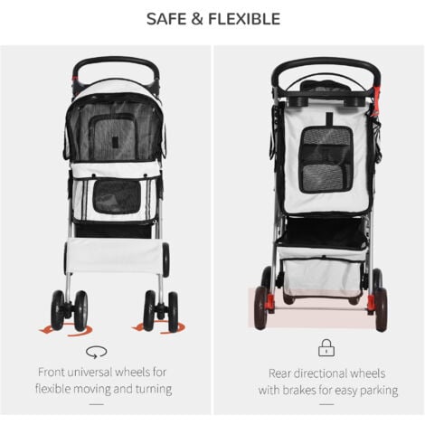 PawHut Dog Stroller W/ Rain Cover