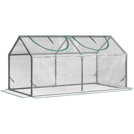 Outsunny Greenhouse Plants Foil Tomato Vegetable House W/ 2 Windows White