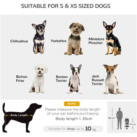 PawHut Dog Stroller W/ Cover, Folding Cat Pram Dog Pushchair for S XS Dogs Grey