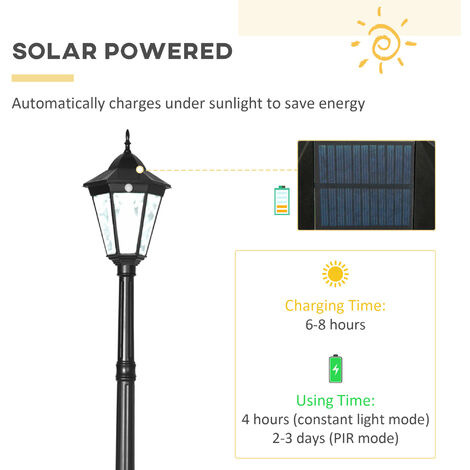 Outsunny solar store lamp post