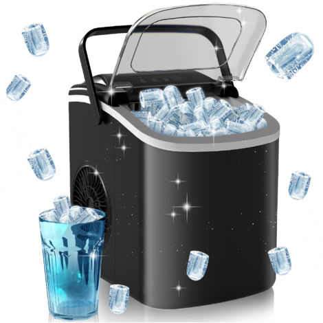 HOMCOM Ice Maker w/ Ice Scoop Basket 12Kg in 24 Hrs 9 Cubes Ready in 6-12Mins White
