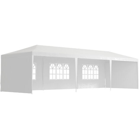 Outsunny 9m x 3m Outdoor Garden Gazebo Wedding Party Tent Canopy Marquee White