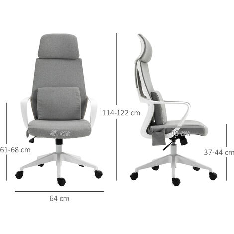 Vinsetto Massage Office Chair with 2 Points Lumbar Support Adjustable Height