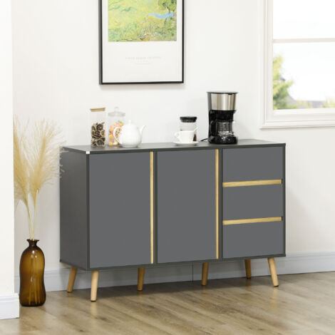HOMCOM Sideboard Kitchen Cupboard w/ Adjustable Shelves