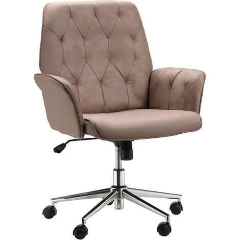 Vinsetto Computer Chair w/Armrest Modern Style Tufted For Home Office Dining Room Brown