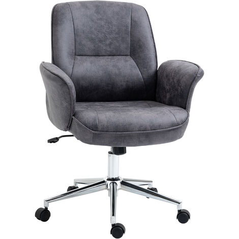 Vinsetto Swivel Computer Office Chair Mid Back Desk Chair for Home Charcoal grey