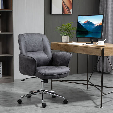 Vinsetto Swivel Computer Office Chair Mid Back Desk Chair for Home Charcoal grey