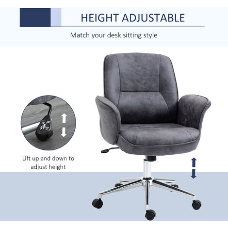Vinsetto Swivel Computer Office Chair Mid Back Desk Chair for Home Charcoal grey