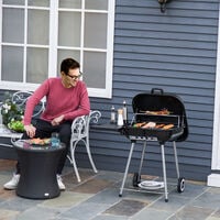 Outsunny Portable Wheeled Charcoal Steel Grill BBQ Outdoor Picnic 22 inch