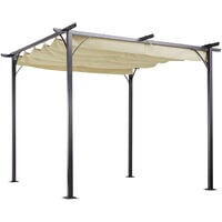 Outsunny 3x3m Outdoor Pergola Metal Gazebo Porch Awning Retractable Canopy