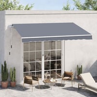 Outsunny Garden Sun Shade Canopy Retractable Awning, 4 x 3(m), Grey