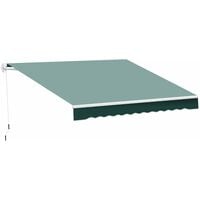 Outsunny 2.5 x 2m Manual Retractable Awning Sunshade w/ Winding Handle - Green