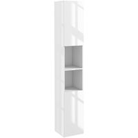 kleankin High Gloss Bathroom Floor Cabinet Storage Cupboard with Doors