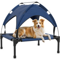PawHut Cooling Raised Dog Bed w/ Breathable Mesh, for S, M Dogs Blue