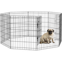 PawHut 8 Panel DIY Dog Pen with Door for Indoor/Outdoor Use 76L x 61Wcm