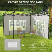 Outsunny Garden Gazebo Marquee Replacement Exchangeable Side Panel White 3m