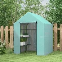 143x143x195cm Greenhouse with Shelf PVC Cover Growhouse Outdoor Tent House Plant 