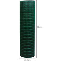 Pawhut PVC Coated Welded Wire Mesh Fencing Chicken Poultry Aviary Fence Run Hutch Pet Rabbit 30m Dark Green