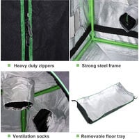 Outsunny Hydroponic Plant Flower Indoor Grow Tent Gardening Room Window 140 x 60cm