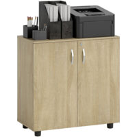 Vinsetto 2-Tier Locking Office Storage Cabinet File Organisation w/ Handles Keys Oak