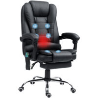 Vinsetto Ergonomic Heated 6 Points Vibration Massage Executive Chair Black
