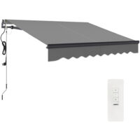 Outsunny 2.5 x 2m Electric Retractable Awning w/ Aluminium Frame Dark Grey