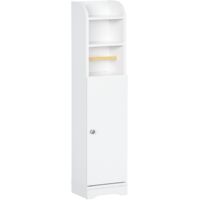 kleankin Freestanding Bathroom Storage Unit with Adjustable Shelf, White