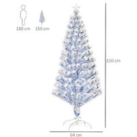 HOMCOM 20 Light Artificial Christmas Tree Decor Easy Store White Blue 5FT