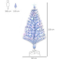 HOMCOM 16 Light Artificial Christmas Tree Decor Easy Store White Blue 4FT