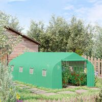 Outsunny 6m x 3m Large Greenhouse Polytunnel Steeple Poly Tunnel Green House Steel Frame