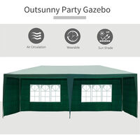 Outsunny 6m x 3m Garden Gazebo Marquee Canopy Party Tent Canopy Patio Green