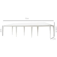 Outsunny 9m x 3m Outdoor Garden Gazebo Wedding Party Tent Canopy Marquee White