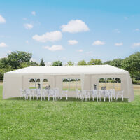 Outsunny 9m x 3m Outdoor Garden Gazebo Wedding Party Tent Canopy Marquee White