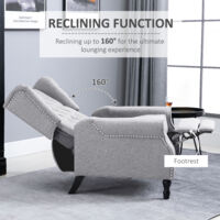 HOMCOM 160°Reclining Sofa Couch Retractable Footrest Manual Adjustable