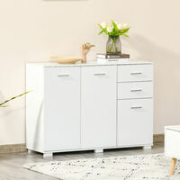 HOMCOM High Gloss Modern Storage Cabinet Home Organisation Unit w/ 6 Feet White