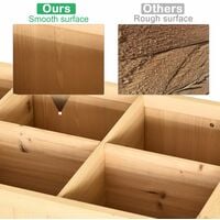 Outsunny Wooden Herb Planter Raised Bed Container Garden Plant Stand Bed 8 Boxes 110 L x 46W x 76Hcm Natural