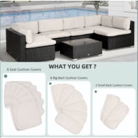 Outsunny Garden Rattan Sofa Set Polyester Cover Replacement- No Cushion Included
