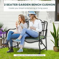 Outsunny 2 PCS Patio Bench Swing Chairs Garden Chairs Cushion Mat Stripes Green