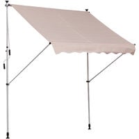 Outsunny 2x1.5m Manual Retractable Patio Awning Floor- to-ceiling Shade Beige
