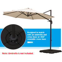 Outsunny 4 Pcs Cantilever Umbrella Base Fillable Water Sand Parasol Stand Black