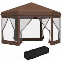 Outsunny 4x4m Garden Gazebo Tent Outdoor Metal Adjustable Sunshade w/ Net