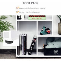 HOMCOM Multi-Directional Shelf Bookcase Home Display Storage w/ Foot Pad White