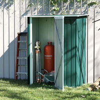 Outsunny Steel Garden High Storage Outdoor Shed W/ Latch 4.5ft x 3ft Green