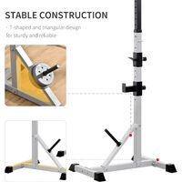 HOMCOM Adjust Pair of Barbell Squat Racks Stand Weight Lifting Bench Press Gym