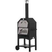 Outsunny Charcoal Tall Ovan Pizza Maker BBQ Grill Outdoor Picnic w/ Thermometer