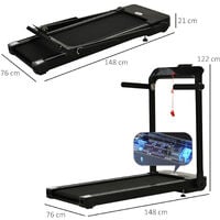 HOMCOM 1.85HP Foldable Electric Treadmill Fitness Safety Lock LED screen-Black